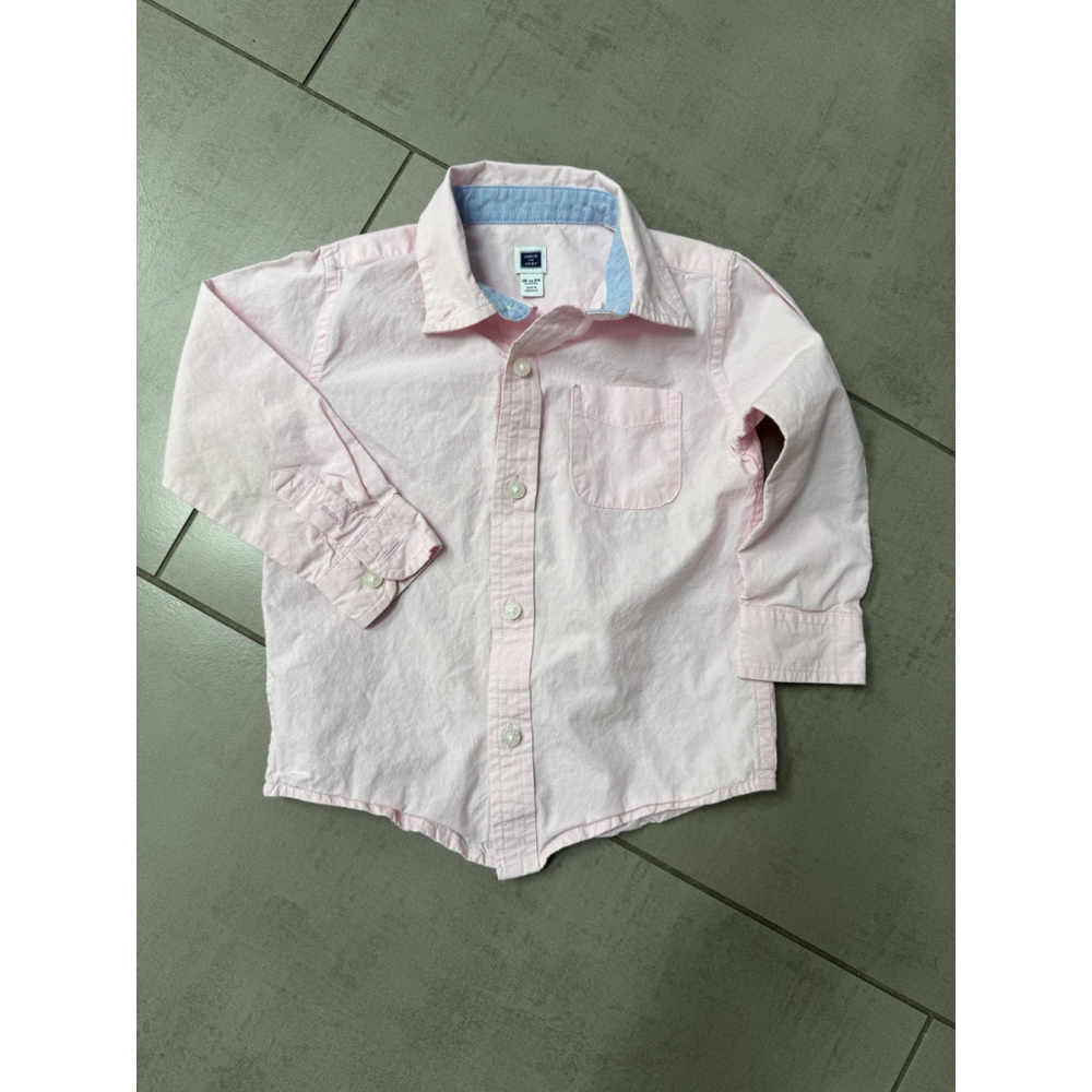 Janie And Jack Oxford Button Up 100% Cotton Pink Shirt 18-24 Months